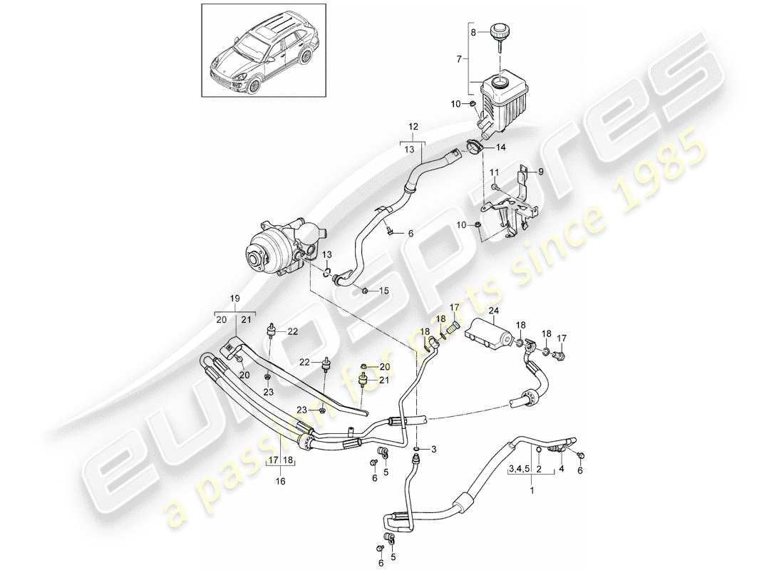 eine teilezeichnung aus dem porsche 2011 (cayenne e2 92a) teilekatalog
