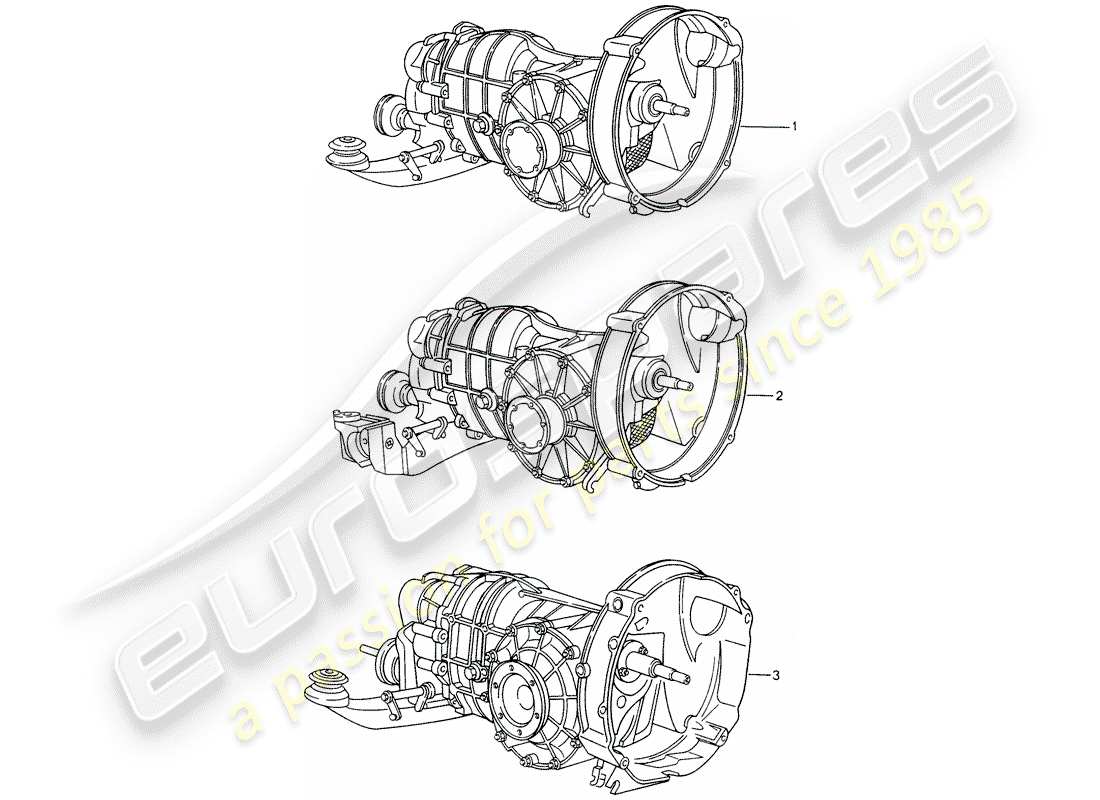 eine teilezeichnung aus dem porsche 1990 (refurbished and exchange catalogue) teilekatalog