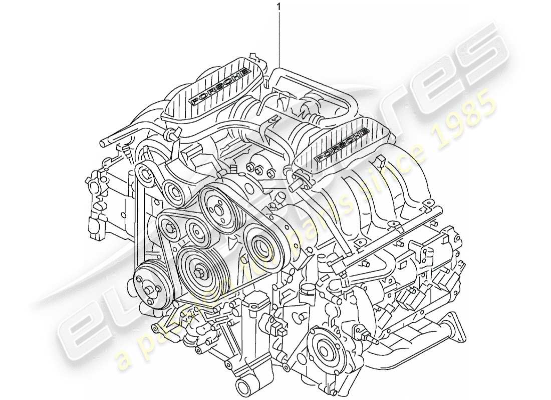 eine teilezeichnung aus dem porsche 1985 (refurbished and exchange catalogue) teilekatalog