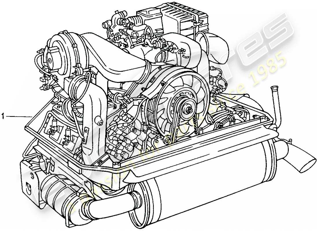 eine teilezeichnung aus dem porsche 1965 (refurbished and exchange catalogue) teilekatalog