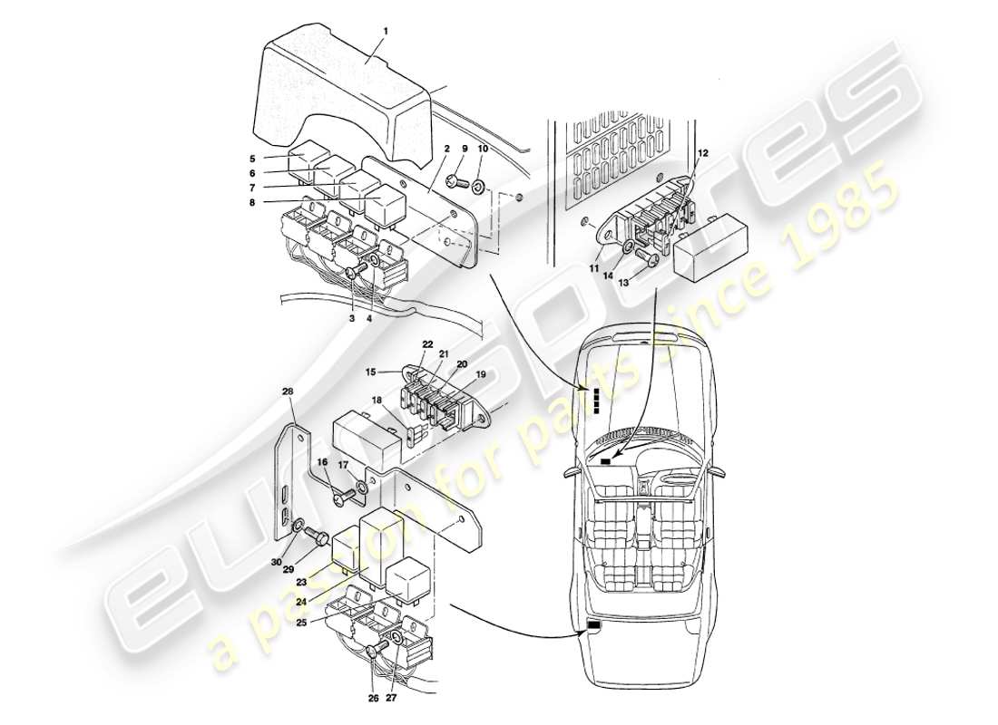 aston martin v8 volante (1999) relais, bis vin 89026 ersatzteildiagramm