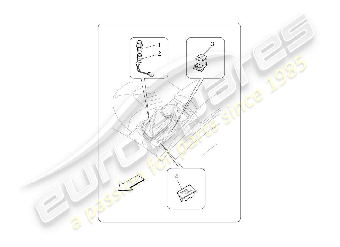 maserati granturismo (2009) mittelkonsolengeräte ersatzteildiagramm