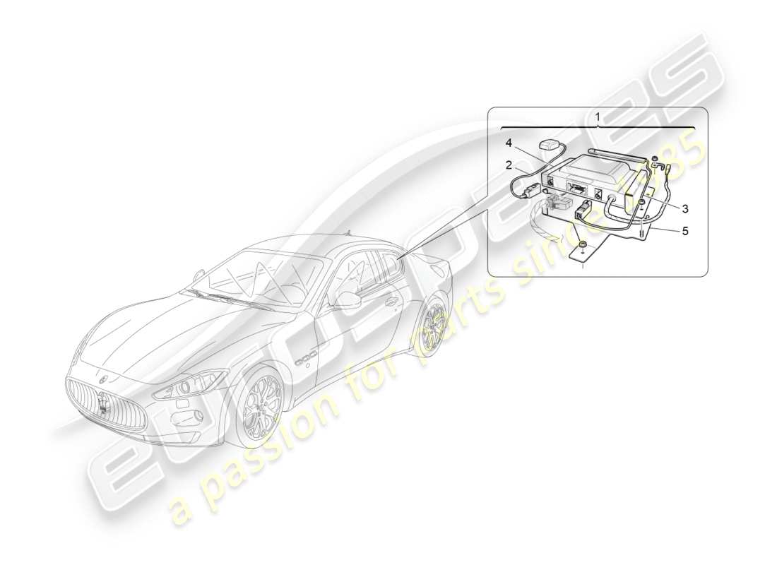 maserati granturismo (2015) alarm- und wegfahrsperrensystem teilediagramm