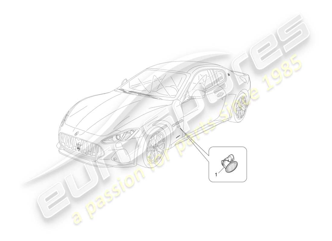 maserati granturismo s (2018) seitenleuchtengruppen ersatzteildiagramm