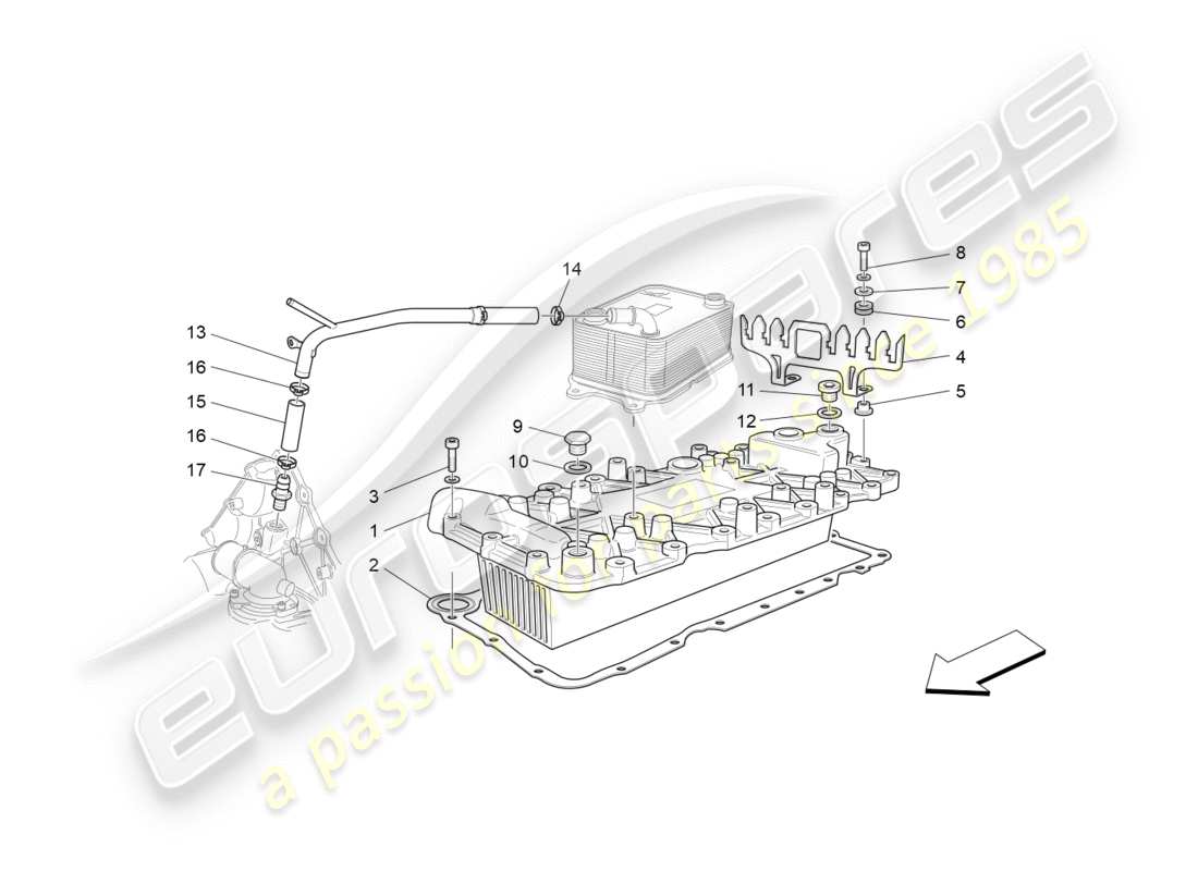 maserati granturismo s (2013) wärmetauscher teilediagramm