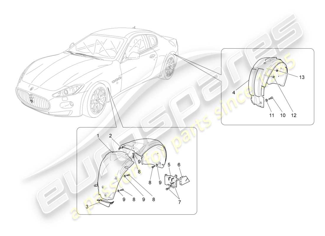 maserati granturismo s (2017) radhaus und deckel ersatzteildiagramm