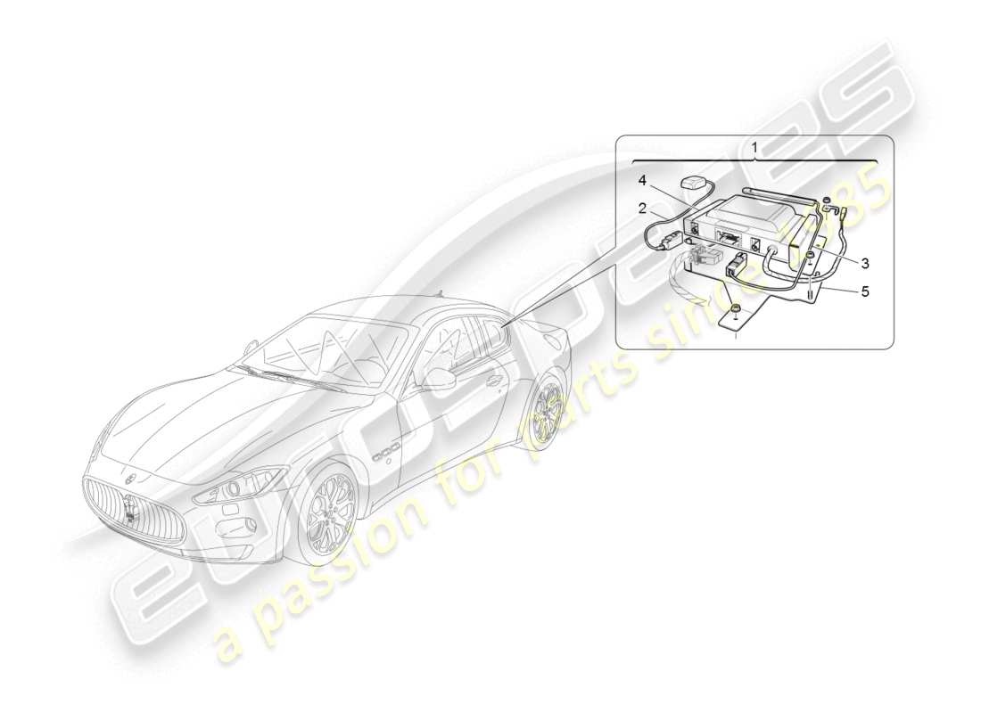 maserati granturismo (2008) alarm- und wegfahrsperrensystem teilediagramm