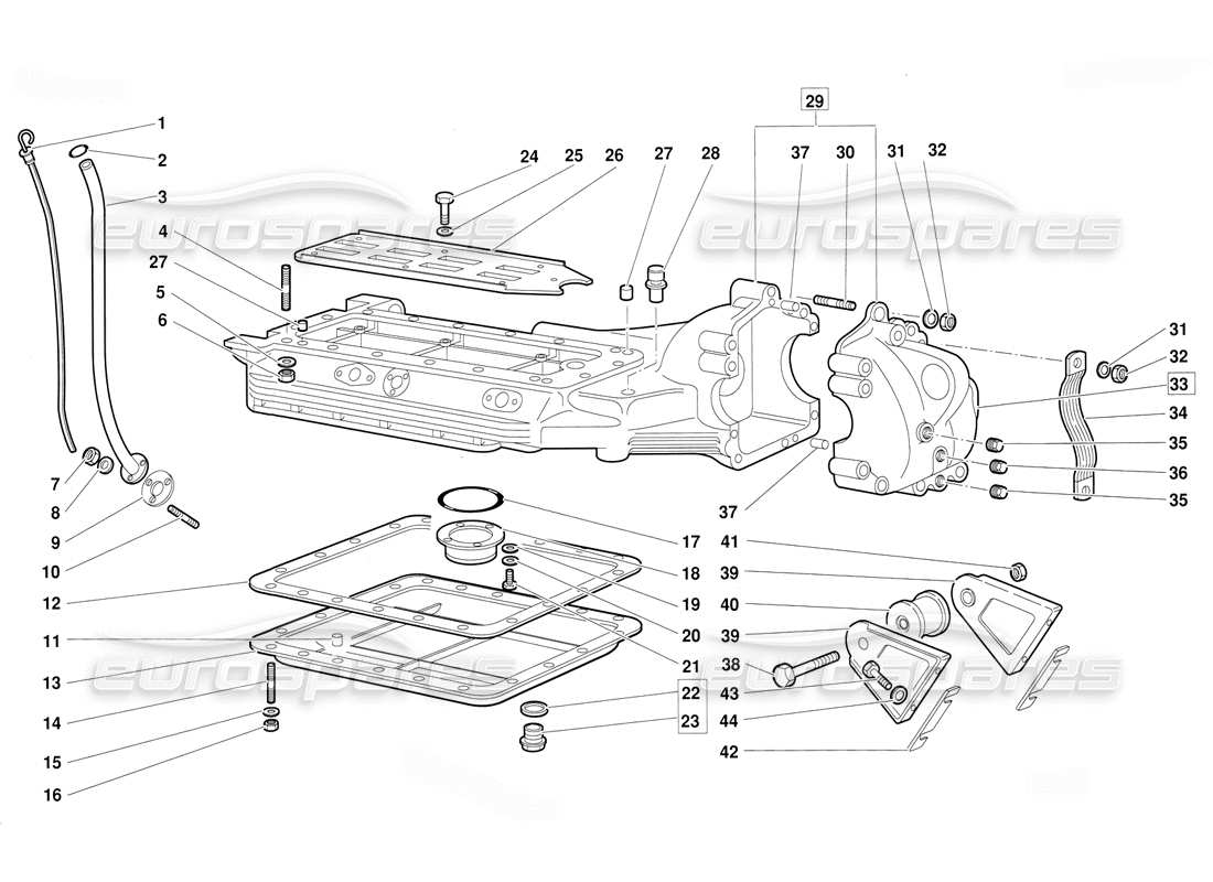 lamborghini diablo (1991) ölwanne (gültig für version juni 1992) teilediagramm