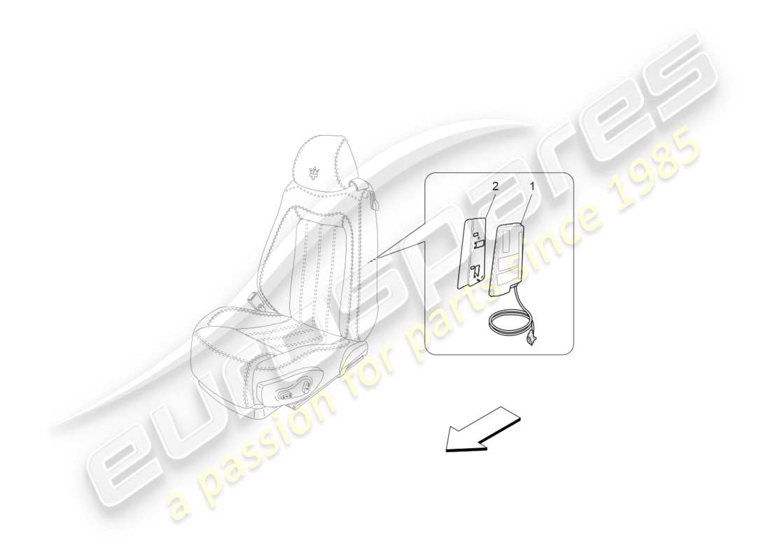 maserati granturismo (2016) teilediagramm für vorderes seitentaschensystem