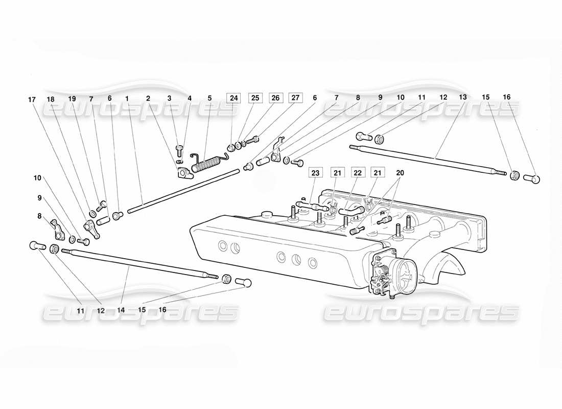 lamborghini diablo (1991) beschleunigungszüge (gültig für version vom juni 1992) teilediagramm