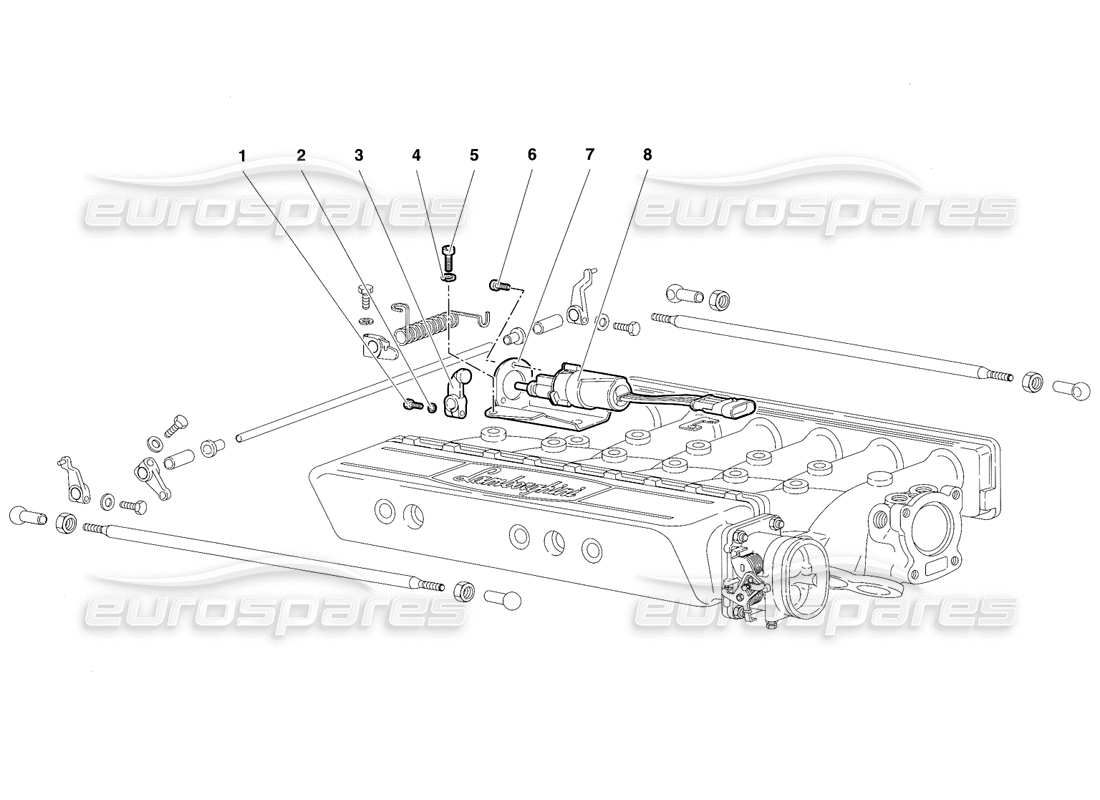 lamborghini diablo sv (1997) teilediagramm für gaszüge