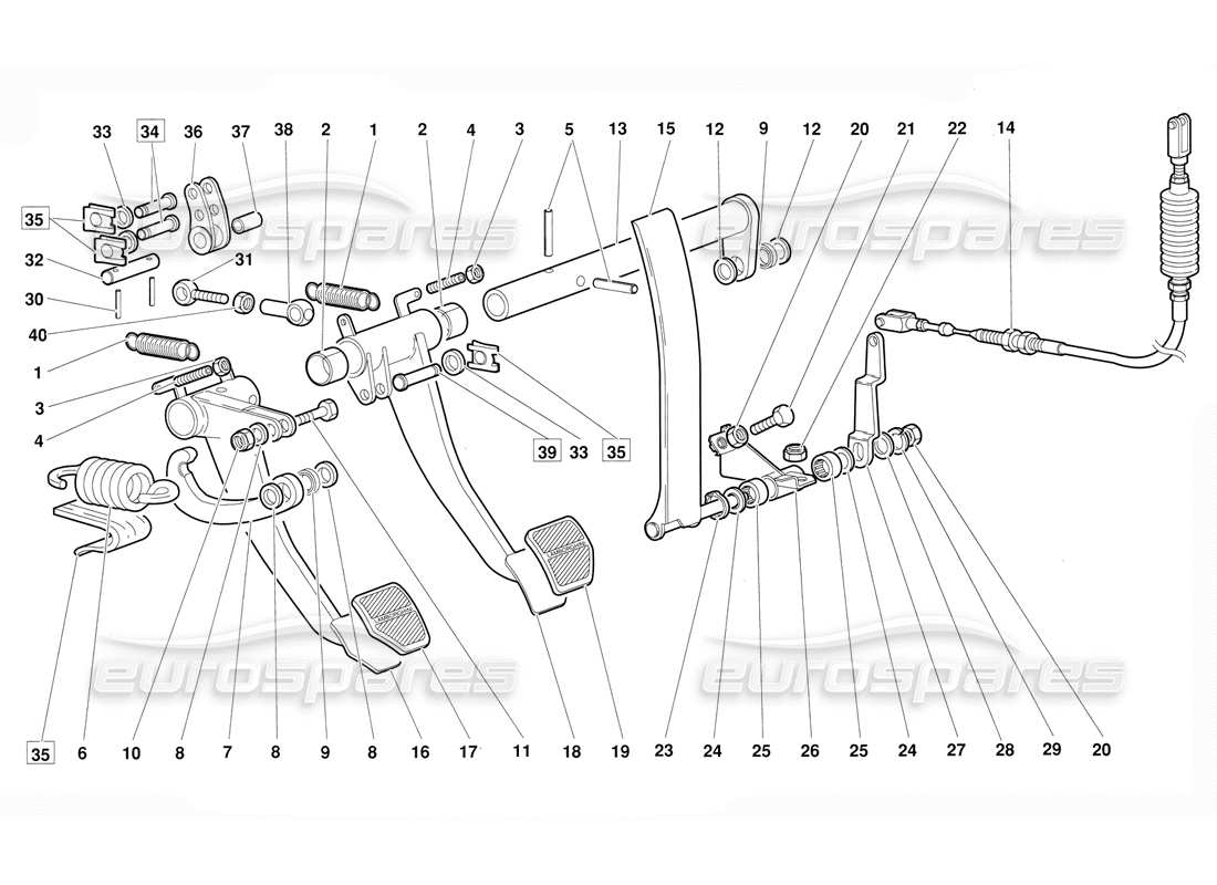 lamborghini diablo (1991) pedale (gültig für version juni 1992) teilediagramm