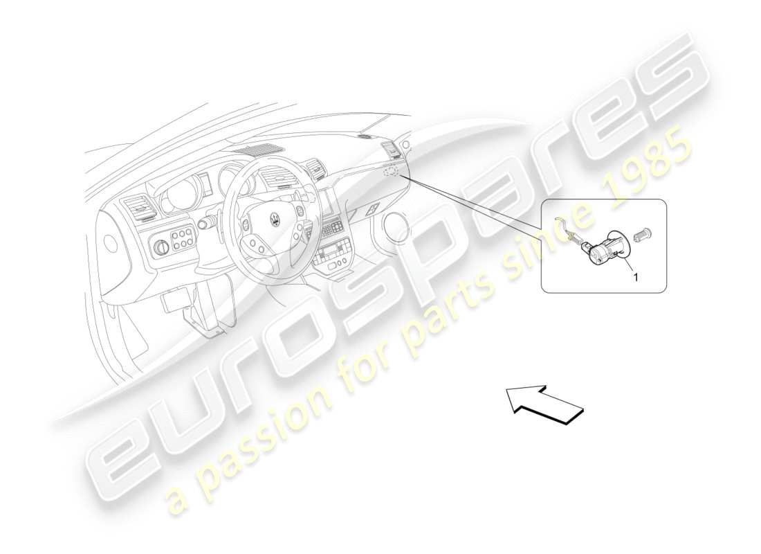 maserati granturismo s (2013) deaktivierung des beifahrer-airbags teilediagramm