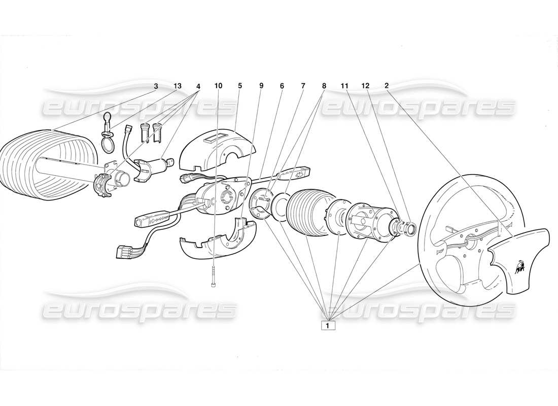 lamborghini diablo (1991) lenkung (gültig für version juni 1992) teilediagramm