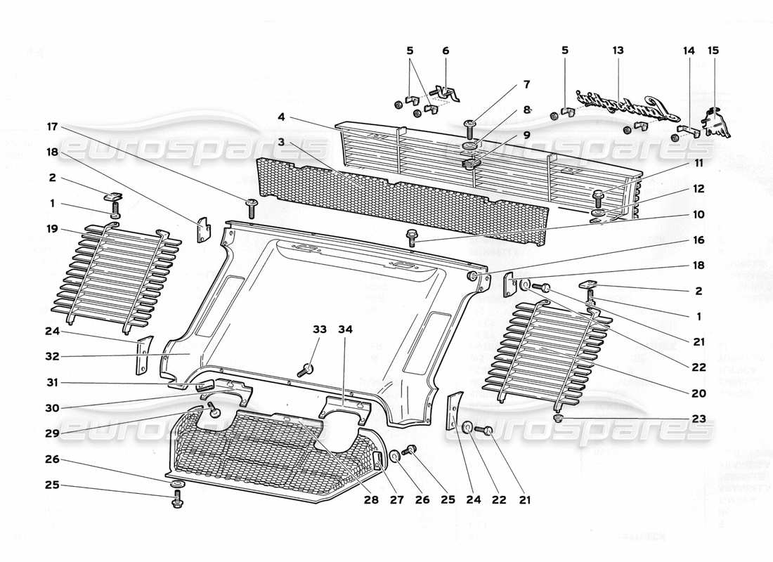 lamborghini diablo sv (1999) hintere coque-elemente (alternative zur tabelle 66.01.00) teilediagramm