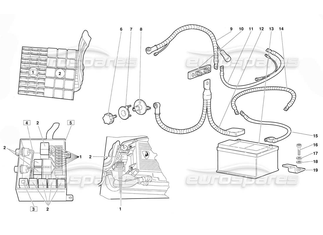 lamborghini diablo (1991) elektrisches system (gültig für version vom juni 1992) teilediagramm