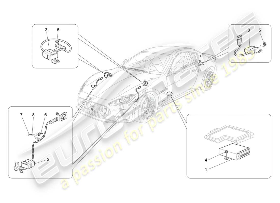 maserati granturismo s (2018) elektronische steuerung (federung) teilediagramm