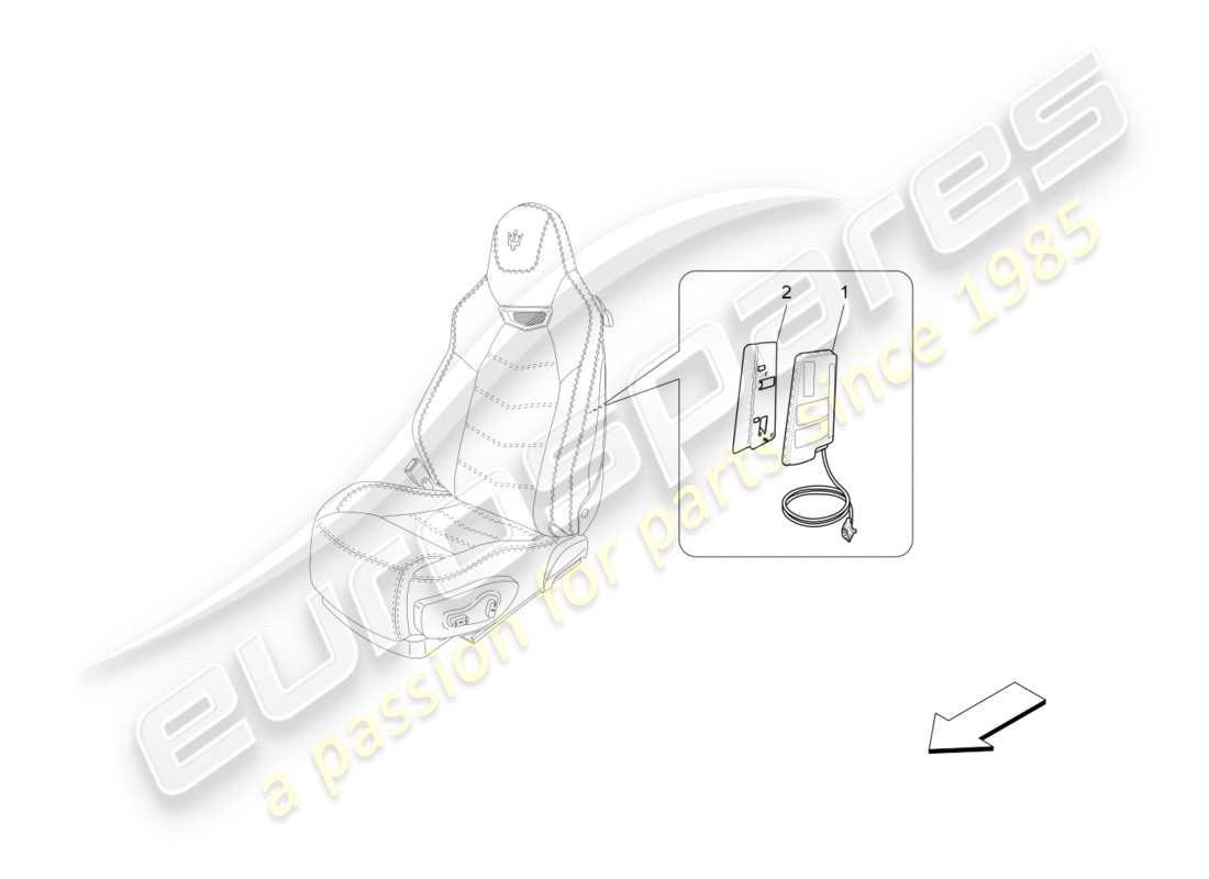 maserati granturismo s (2020) teilediagramm für vorderes seitentaschensystem