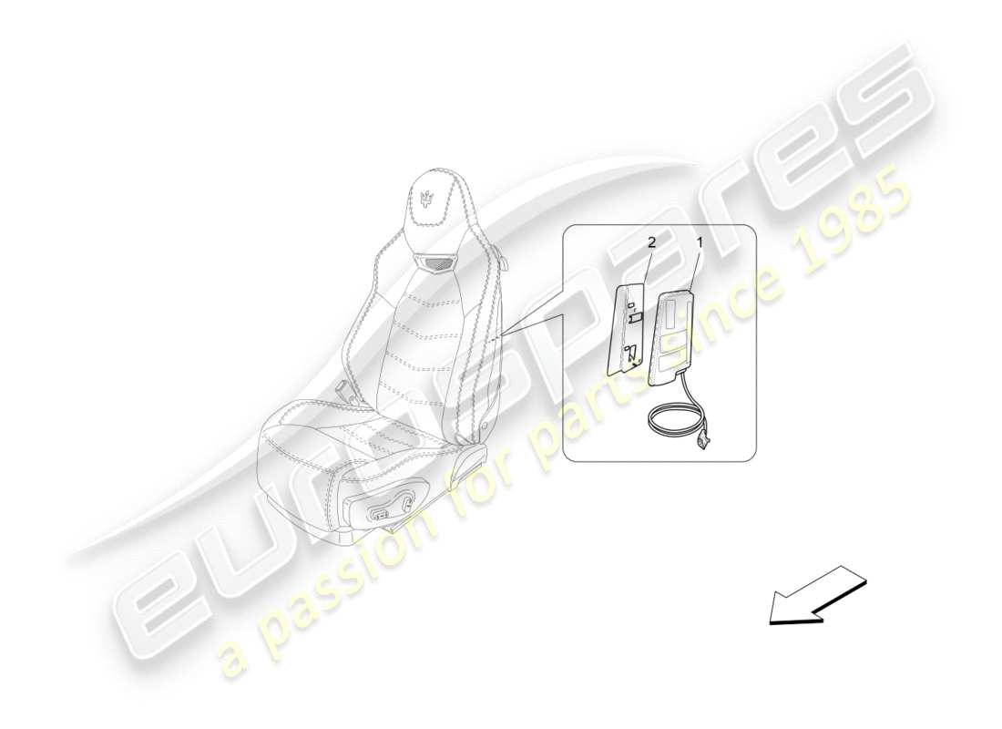 maserati granturismo s (2018) teilediagramm für vorderes seitentaschensystem