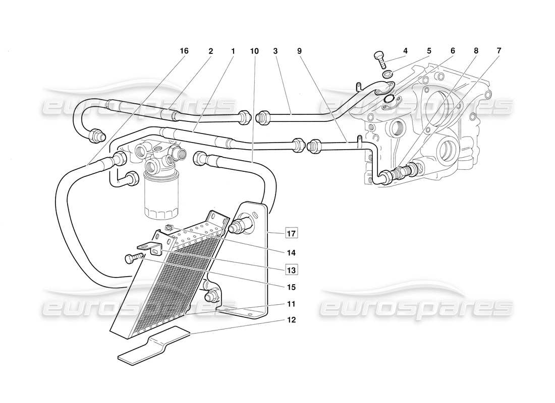 lamborghini diablo (1991) motorölsystem (gültig für version vom juni 1992) teilediagramm