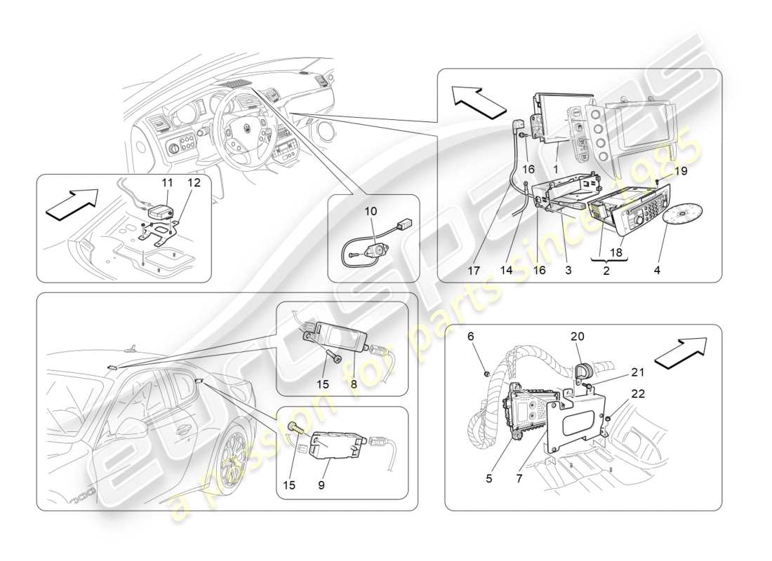 ein teilediagramm aus dem maserati granturismo-teilekatalog