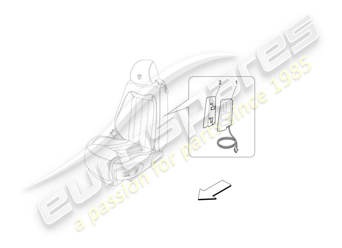 maserati granturismo (2015) teilediagramm für vorderes seitentaschensystem