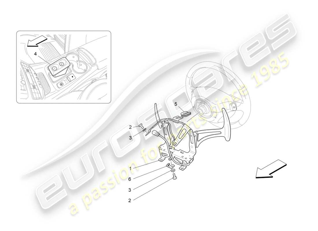 maserati granturismo (2009) fahrersteuerung für f1-getriebe teilediagramm