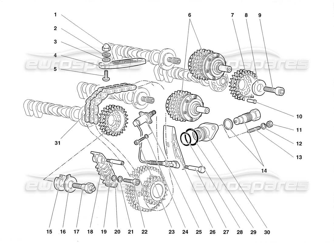 lamborghini diablo roadster (1998) teilediagramm des steuersystems