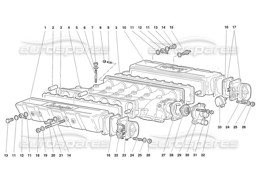 lamborghini diablo roadster (1998) ansaugkrümmer - teilediagramm