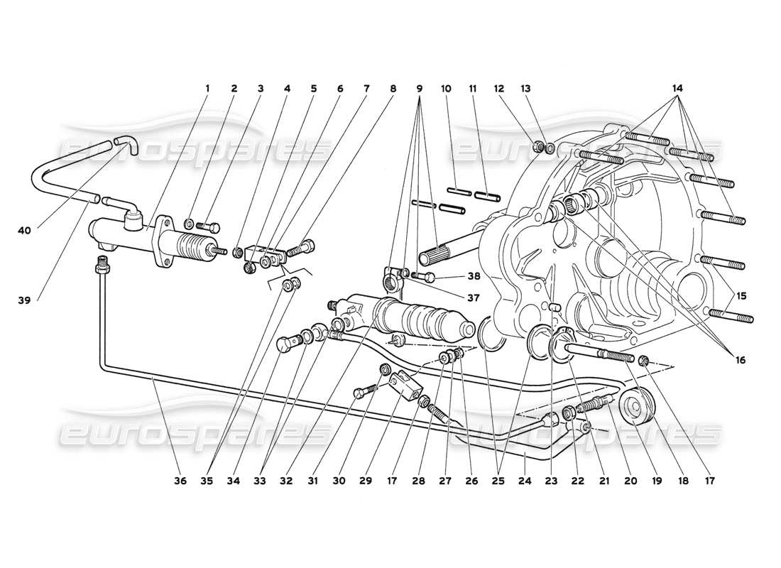 lamborghini diablo 6.0 (2001) teilediagramm für kupplungshebel