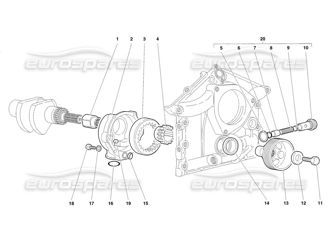 lamborghini diablo sv (1998) motorölpumpe teilediagramm