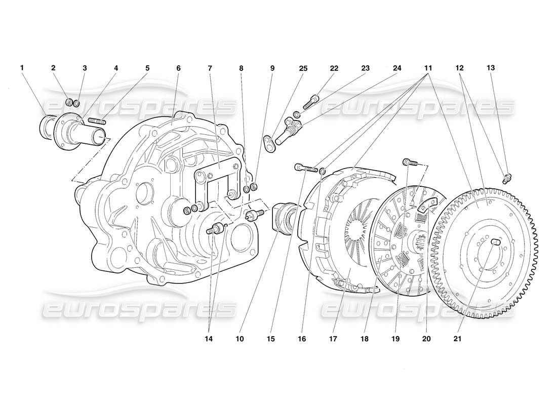 lamborghini diablo sv (1998) kupplung teilediagramm