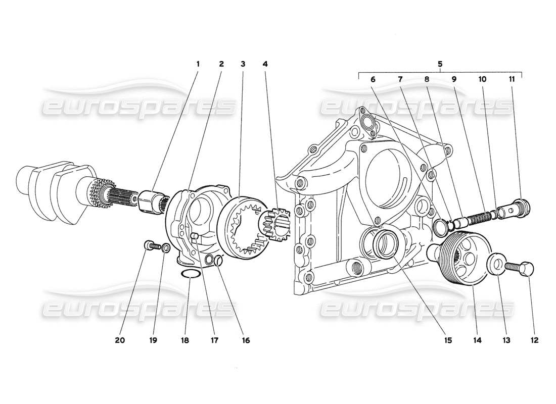 lamborghini diablo 6.0 (2001) motorölpumpe teilediagramm