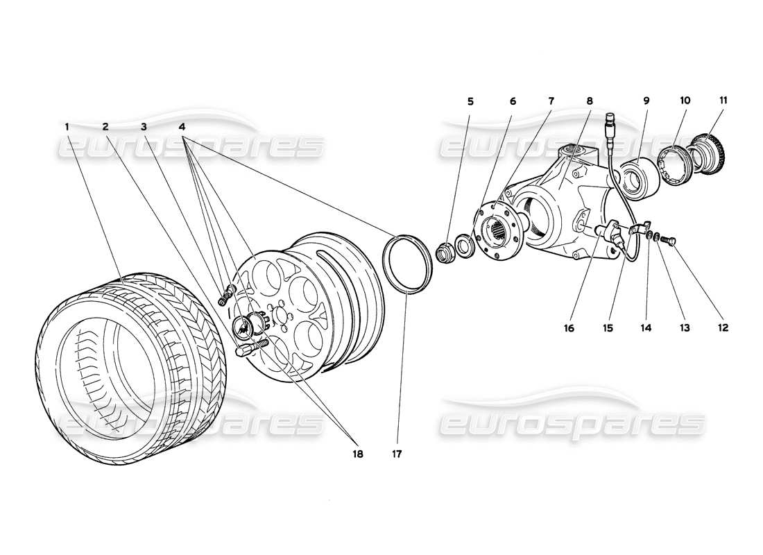 lamborghini diablo 6.0 (2001) vorderrad- und nabenträger teilediagramm