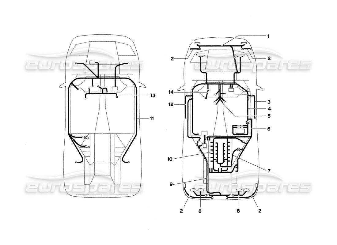 lamborghini diablo 6.0 (2001) teilediagramm des elektrischen systems