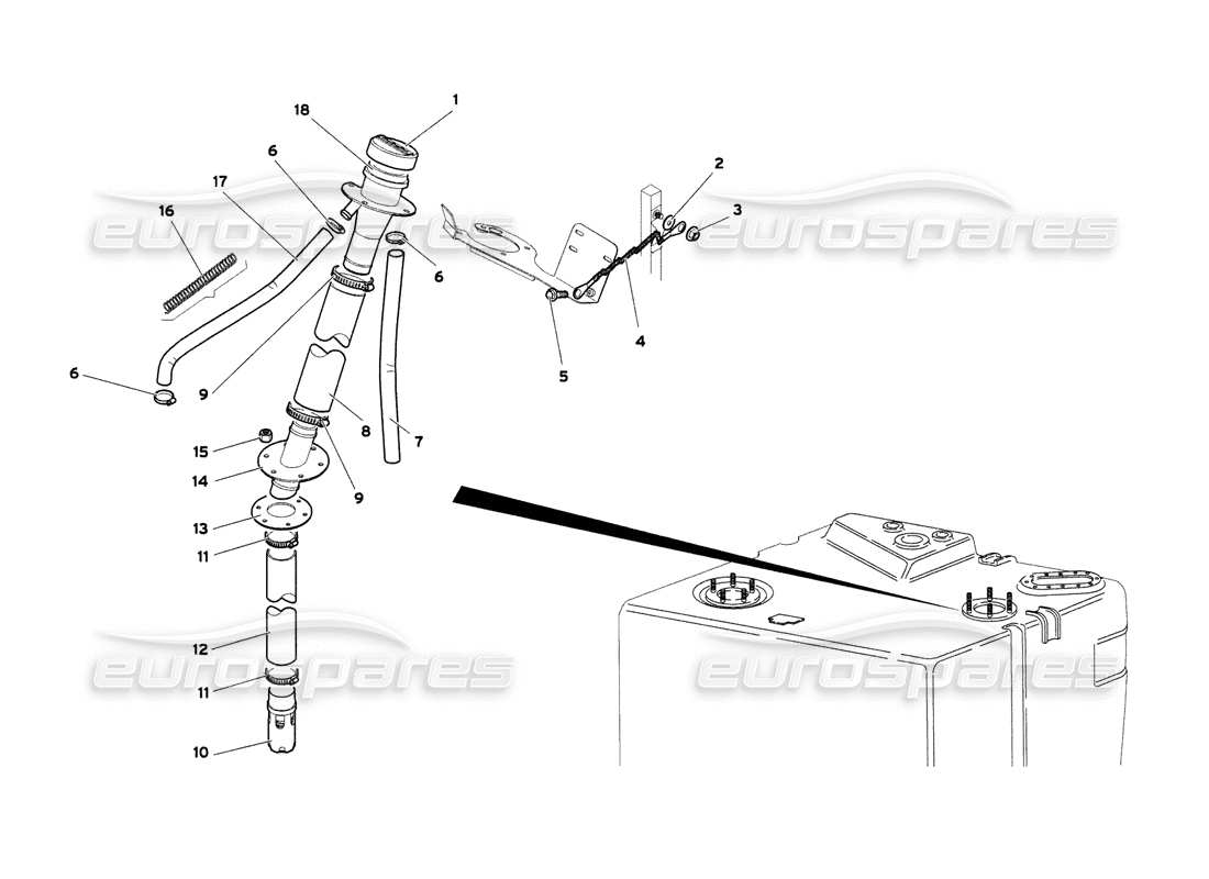 lamborghini diablo 6.0 (2001) kraftstoffsystem teilediagramm