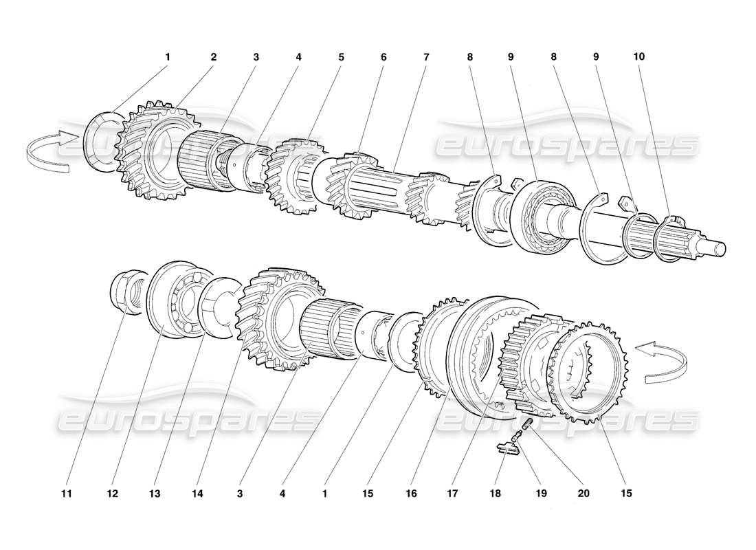 lamborghini diablo sv (1998) teilediagramm hauptwelle