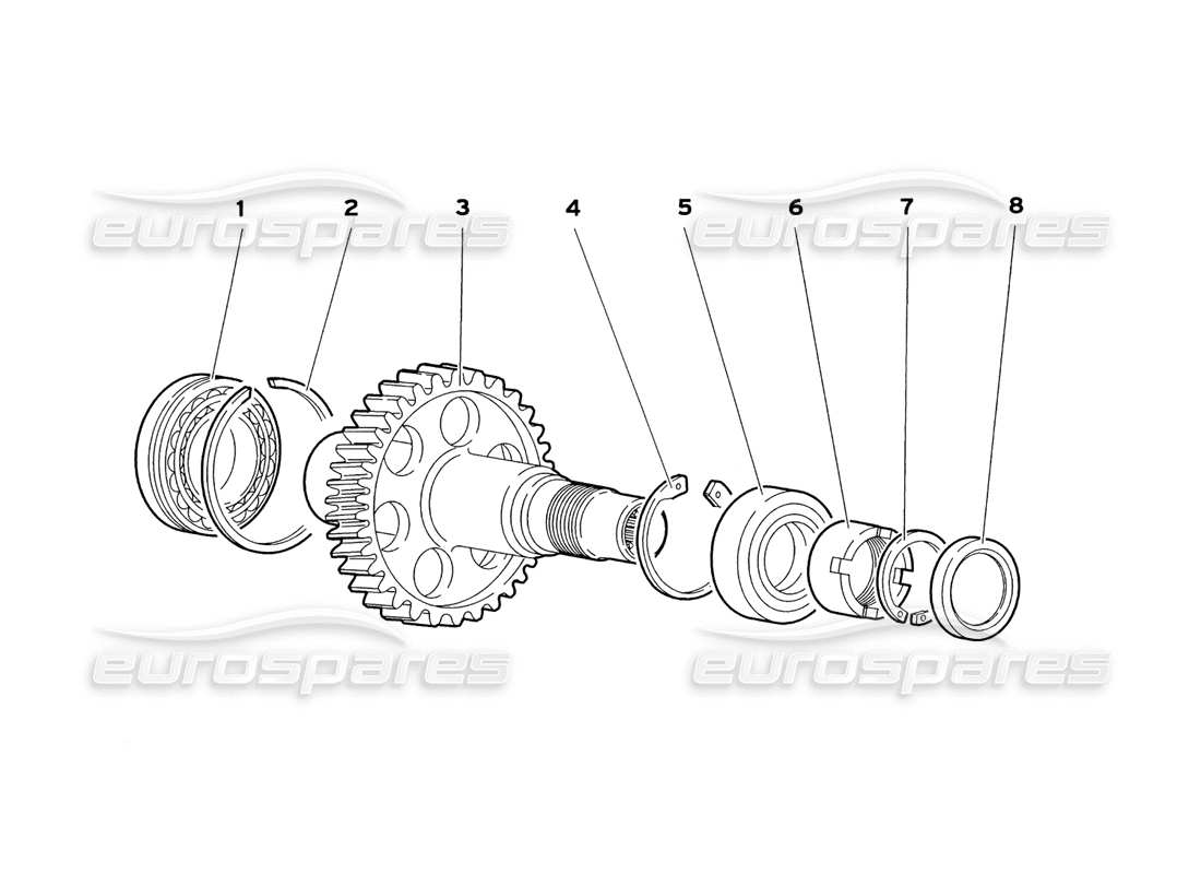 lamborghini diablo sv (1999) teilediagramm für das getriebeende