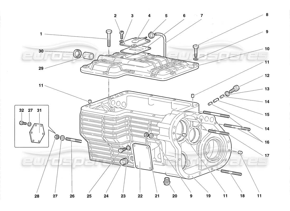 lamborghini diablo roadster (1998) getriebeteildiagramm