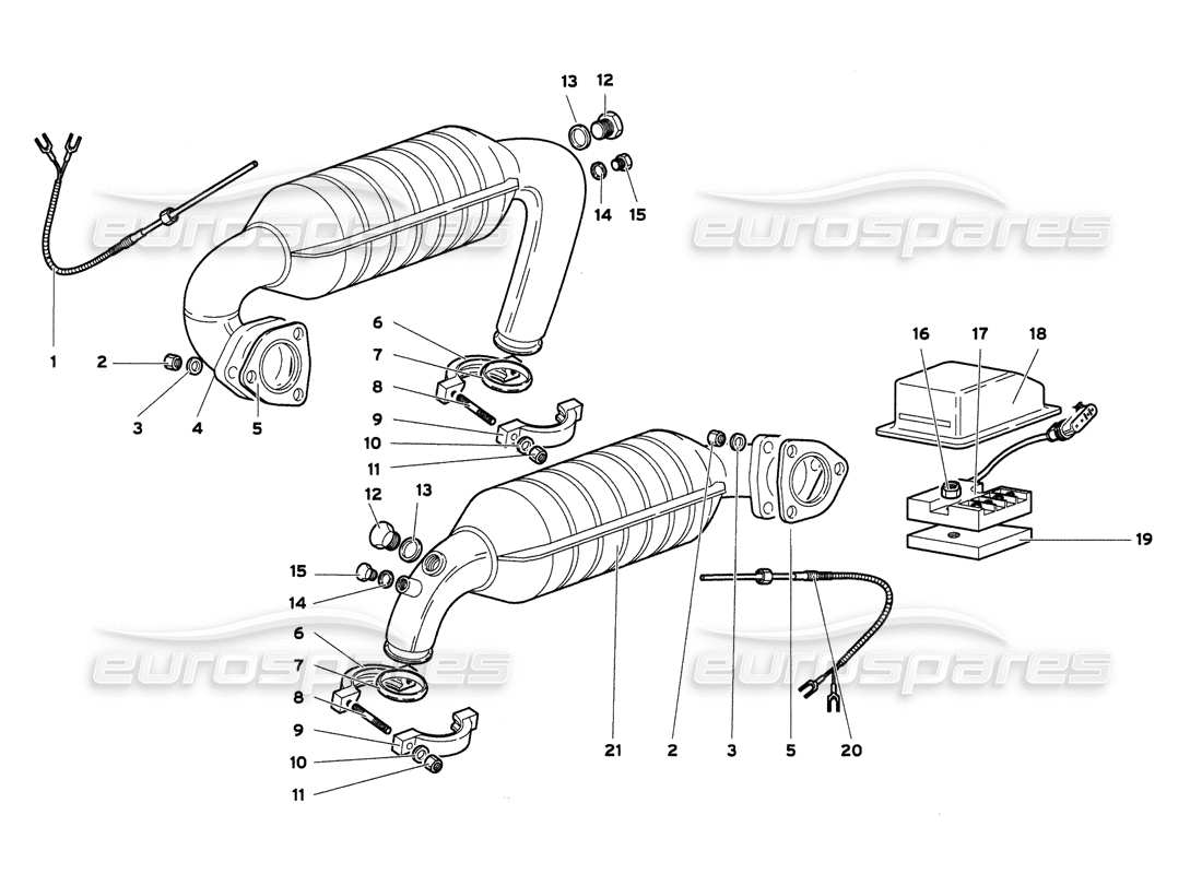 lamborghini diablo 6.0 (2001) abgassystem (meine 2000) teilediagramm