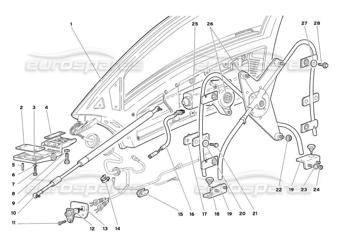 lamborghini diablo sv (1999) doors-ersatzteildiagramm