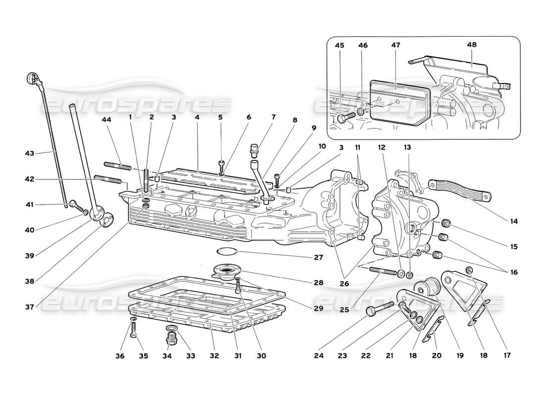 eine teilezeichnung aus dem lamborghini diablo sv (1999) teilekatalog