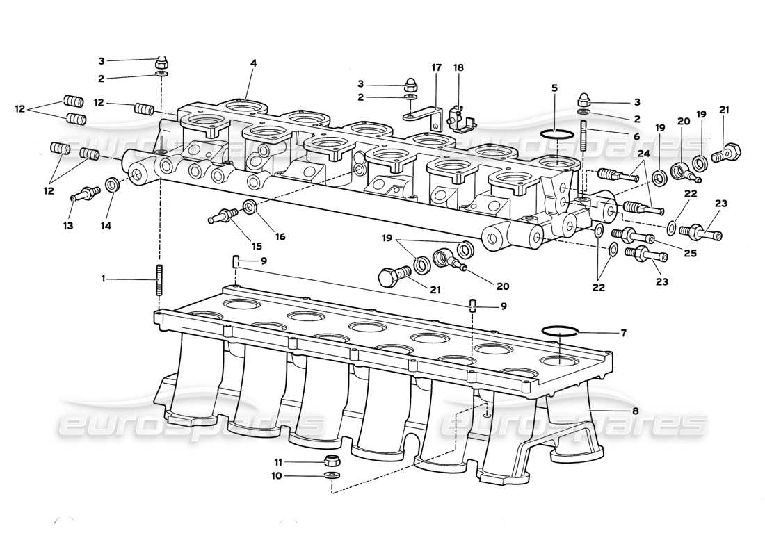 lamborghini diablo gt (1999) ansaugkrümmer - teilediagramm