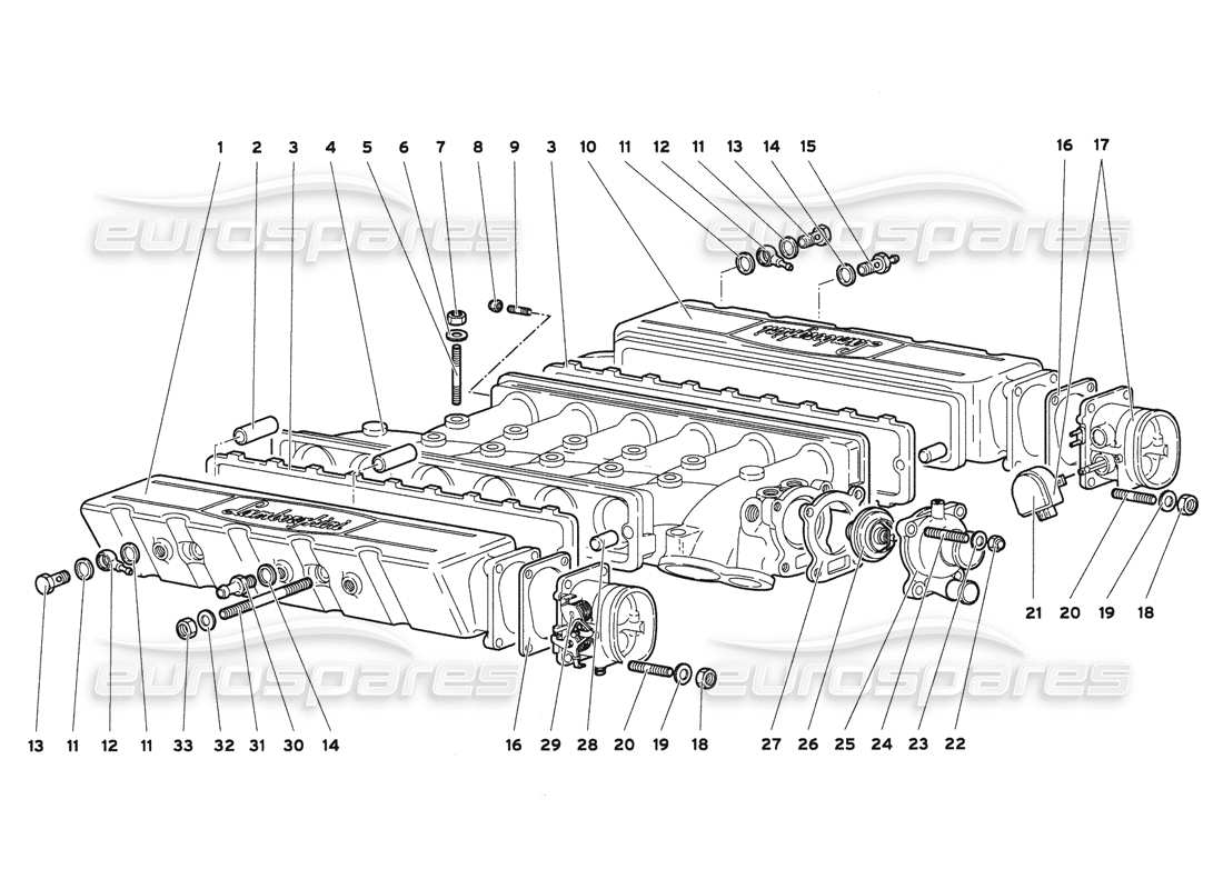 lamborghini diablo 6.0 (2001) ansaugkrümmer - teilediagramm