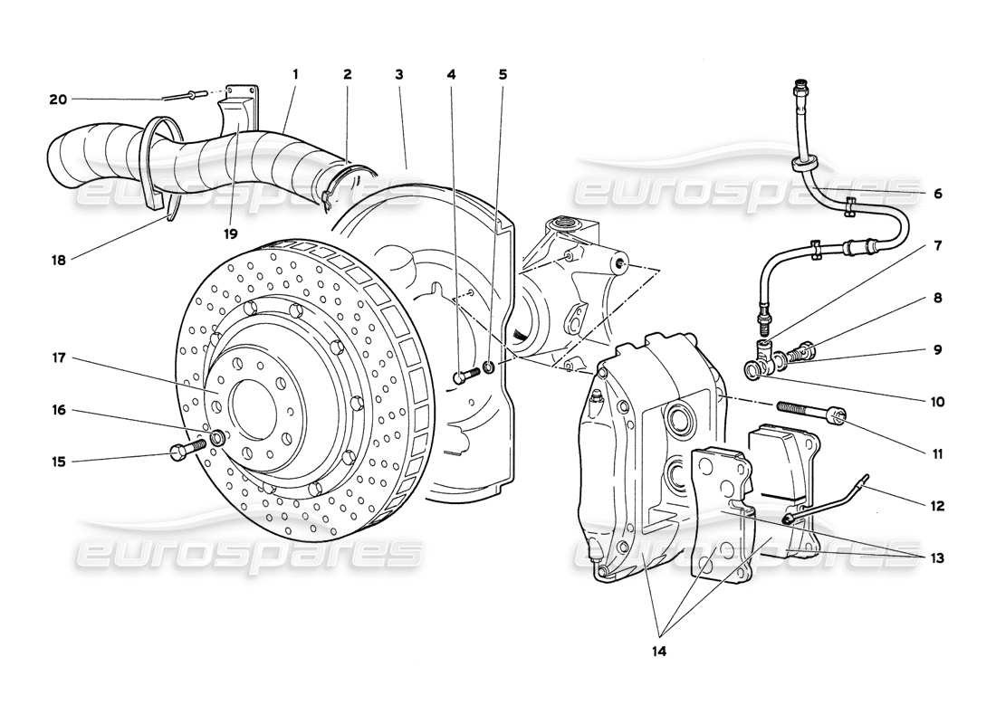 lamborghini diablo 6.0 (2001) teilediagramm für vorderbremsen