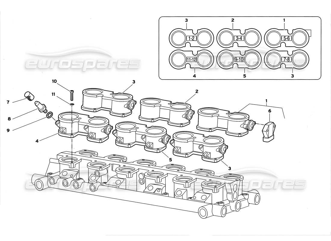 lamborghini diablo gt (1999) ansaugkrümmer - teilediagramm