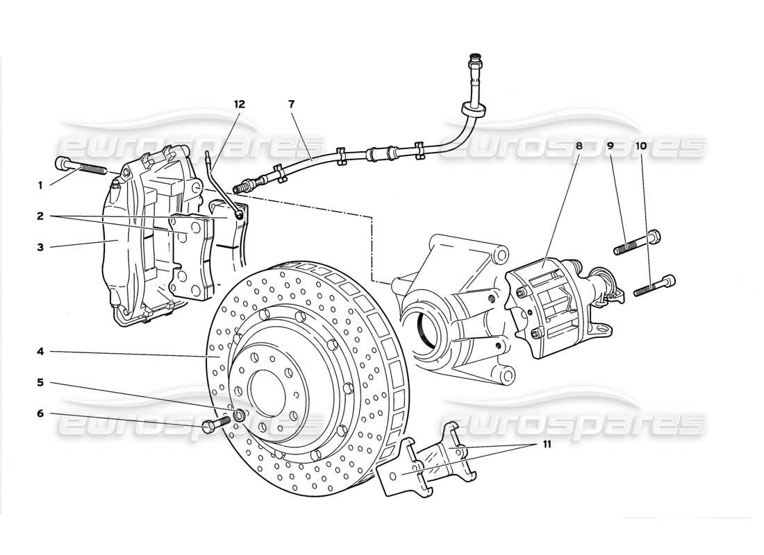 lamborghini diablo gt (1999) teilediagramm für hinterradbremsen