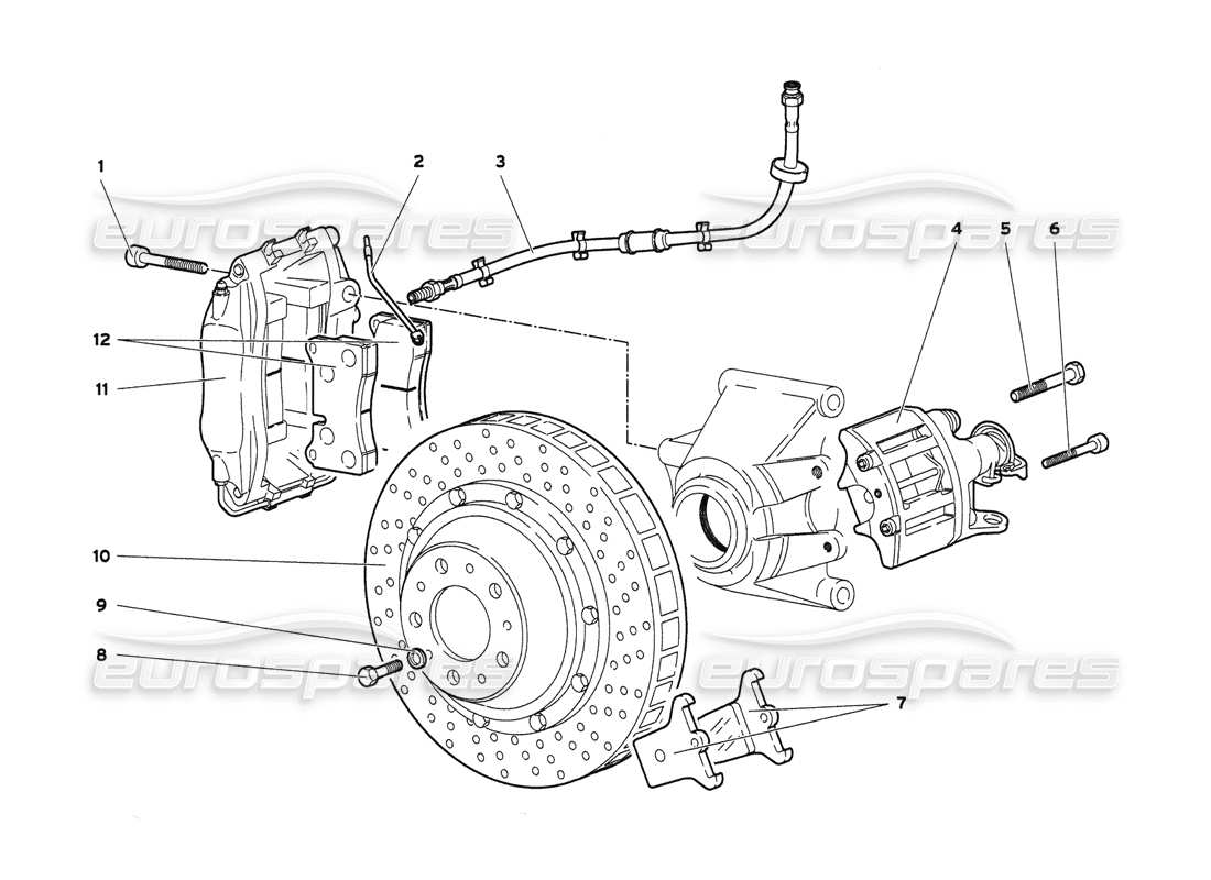 lamborghini diablo 6.0 (2001) teilediagramm für hinterradbremsen