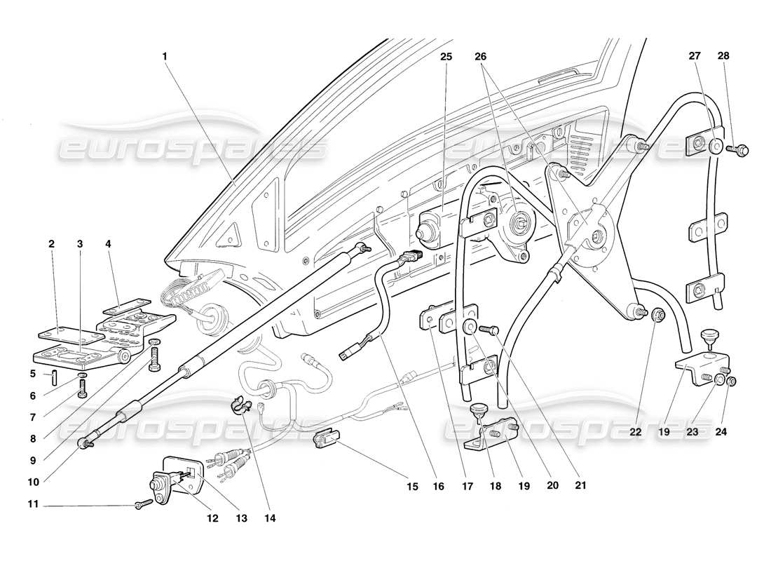 lamborghini diablo sv (1998) doors-ersatzteildiagramm