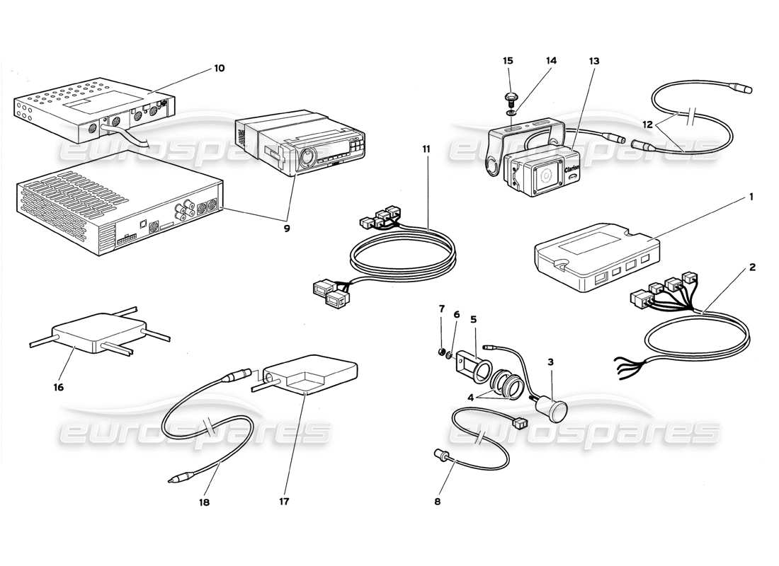 lamborghini diablo gt (1999) teilediagramm des elektrischen systems